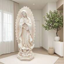 卢尔德圣母像树脂圣母玛利亚模型天主教母神雕像墨西哥宗教麦当娜圣像圣人家庭祈祷摆件工艺品收藏 - 彩色 - 查看 10