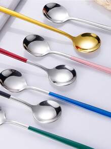 1/2/4/8pcs Stainless Steel Ice Spoons, Cocktail Mixing Spoons, Long Handle Spoons Suitable For Home, Kitchen, Restaurant, Hotel,School Supplies