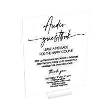Libro de visitas de acrílico para audio para boda - Deja un mensaje para los recién casados sin electricidad - Elegante aspecto de vidrio transparente para la decoración de la fiesta de boda