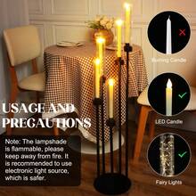 5-Arm Floor Candle Holder, 42.5 Inches Tall, Black Metal Candelabra, Suitable For Christmas, Wedding, Home Decor, Halloween Party Decoration - Black - View 7