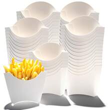 50/20/10pcs/1pc White French Fry Boxes, French Fry Holder, Mini French Fry Fryer, French Fry Stand, Disposable Popcorn Cups, Takeout Boxes, Suitable For Malls, Birthdays, Christmas