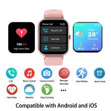 SENBONO Women's Smart Watch, Wireless Calling (Answering/Dialing), Heart Rate Monitoring, Menstrual Reminder, IP68 Waterproof, Fitness Tracker Smart Watch, Compatible With Android And IOS - Pink - View 10