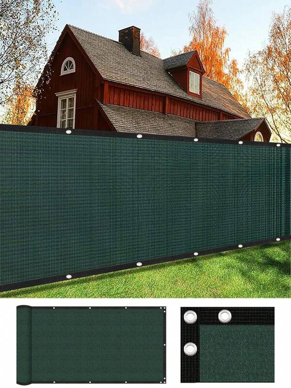 VANDHAM 150GSM High Density Outdoor Shading Cloth Privacy Fence Screen, Reinforced Metal Grommets & Windproof Mesh (Includes Installation Ties), Suitable For Backyard, Garden, Patio And Chain-Link Fencing, Moss Green