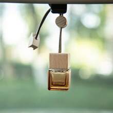 10pcs Customized Text Rectangular Glass Perfume Bottles, Square Shaped Car Fragrance Bottle Empty, Car Accessories