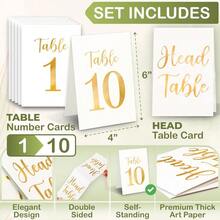 Gold Wedding Table Numbers 110 Gold Table Numbers For Wedding Reception Decorations Table Number Cards 110 With Head Table Number Paper Table Markers For Wedding Restaurant Events - Gold - View 2