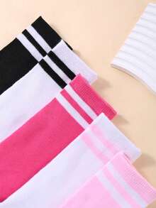 5 đôi tất bóng đá/bóng bầu dục cho trẻ em/trẻ nhỏ, tất ống cao đến đầu gối kẻ sọc, tất thể thao (phù hợp cho cả bé trai và bé gái), mềm mại, thoáng khí, thoải mái, phù hợp cho mọi mùa. - Nhiều màu - Xem 2