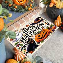 1pc Halloween Rug, Faux Sheepskin Backed With TPR, Soft, Durable And Machine Washable Floor Covering For Entrances, Doorways, Indoor, Suitable For Living Room, Bathroom, Bedroom, Gaming Room, Laundry, Dorm Decor, Stain Resistant - Multicolor - View 3