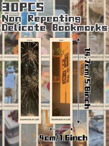 30 piezas de marcadores de libros con el tema "Fragmentos en la vida", no repetitivos y delicados, para regalo de regreso a clases, regalo festivo, decoración de libros, etiquetas de lectura, regalos de papelería para club de lectura, escritores, amantes de los libros, estudiantes, maestros y suministros de oficina escolar