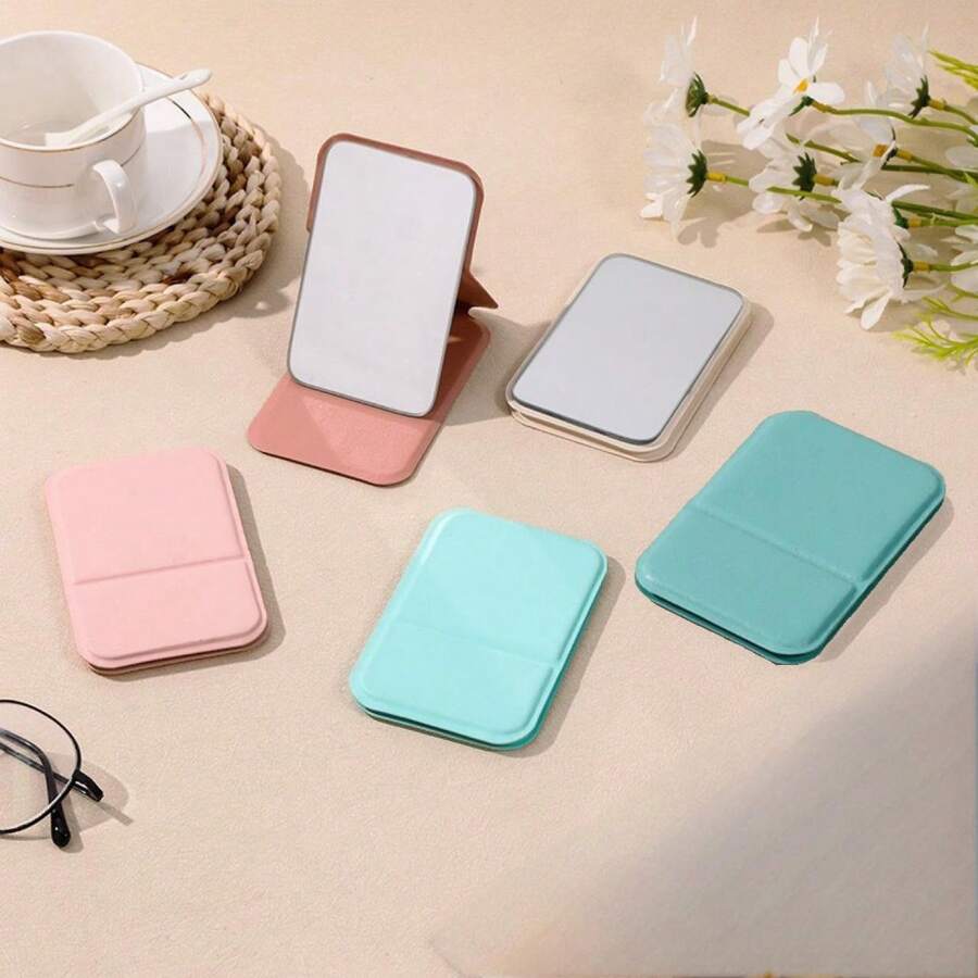 1 Stück süßer Stil Make-up Spiegel, komplett rutschfest und klappbar, hochästhetischer Desktop-Schminkspiegel für Studenten-Wohnheime