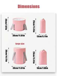 可折叠便携式足浴桶，两种尺寸的隔热足浴托盘，非常适合家庭水疗、旅行露营洗脸盆、户外旅行足浴桶，存放身体护理旅行，适用于运动、户外和家庭