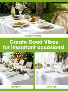 1/3/10 pezzi Premium tovaglia di plastica, tovaglia rettangolare decorativa monouso, tovaglie di plastica bianche per feste, eventi e matrimoni, per interni ed esterni, decorazione per feste