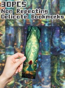 30 piezas Marcadores de libros con temática de bosque misterioso, no repetitivos y delicados, ideales como regalo festivo, tarjetas decorativas de lectura, papelería, regalos para clubes de lectura, escritores, amantes de los libros, estudiantes, maestros y útiles escolares