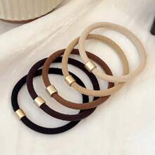 5pcs, Women, Multicolor, High Ponytail Hair Tie Rubber Band High Elasticity Durable Hair Tie For Dating, Commuting, Sports, Vacation, Beach Hair Ties Ponytail Holders Hair Elastics Hair Rubber Bands Scrunchies Hair Rope