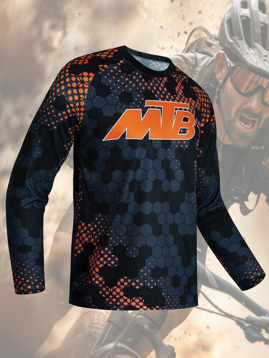 Herren Langarm Motocross Radsport Trikots, Downhill Mountain Bike MTB Shirts, Offroad DH Fahrrad Trikots Bekleidung