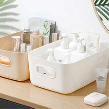 1/5/10 Desktop Storage Boxes, 1.764-Ounce Cosmetic And Snack Organizing Storage Boxes With A Dual-Handle Design. They Can Be Used To Store Snacks, Cosmetics, Desktop Sundries, And Serve As Small Household Storage Tools For Dining Rooms, Kitchens, And Living Rooms. - White - View 4