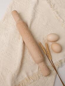 1 件山毛榉木擀面杖，烘焙工具，手工面团擀面杖，用于饺子、包子、意大利面，天然木材，无涂层，螺旋槽 - 彩色 - 查看 2