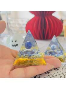 5 Cm Devil's Eye Natural Crystal Ball Pyramid Decorative Crystal Pebble, Suitable For Home Or Car Desktop Decoration.