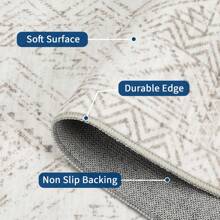 Modern Geometric Rug Low Pile Non-Shedding Rug Distressed Printed Rug Anti-Stain Non-Slip For Office Bedroom Living Room