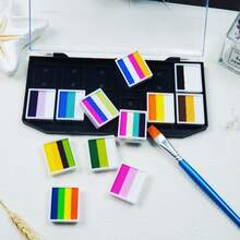 12-Compartment Water-Based Watercolor Paint Palette, Large Capacity, Easy Cleanup, Good Pigmentation, Detachable Sections, Suitable For Stage Performances, Festivals, And Costume Conventions Facial Painting