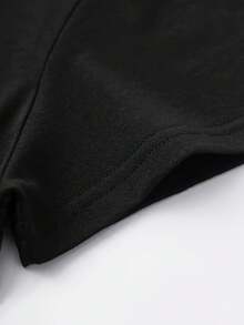 Camiseta de Cuello Redondo con Estampado de Dólar, Camiseta Casual de Manga Corta para Primavera y Verano, Ropa de Mujer - Negro - Ver 4