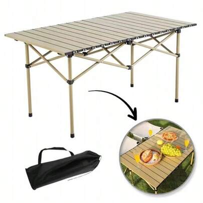 "Tragbarer, klappbarer Campingtisch aus Aluminiumlegierung für den Außenbereich, Picknicktisch, Grilltisch, klappbarer und einziehbarer Tisch, tragbarer kleiner Tisch für den Haushalt, multifunktionaler Verkaufstisch, selbstfahrende Tisch- und Stuhlkombination, einfacher Klapptisch, wasserdicht und schmutzabweisend, leicht, Reise-Campingzubehör, praktischer Klapptisch zur Aufbewahrung"