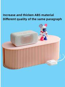 Desktop Power Socket Storage Box Multi Outlet Socket Organizer - Pink - View 1