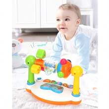 1pc 2025 New Electronic Piano Music Toy, Infant Soothing Toy, Children's Sound Enlightening Toy, Voice Activated Toy, Birthday/Christmas/Halloween Gift (Battery-Free Toy)