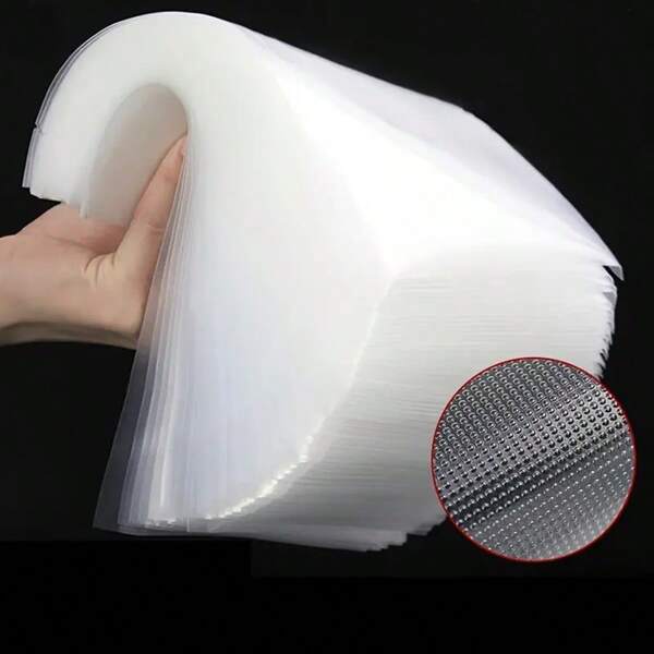 10/50/100 buc Pungi de vidat pentru alimente - Design reutilizabil cu rolă cu model de grilă de degazare, păstrează alimentele proaspete, organizator esențial de bucătărie pentru frigider și cămară, material sigur