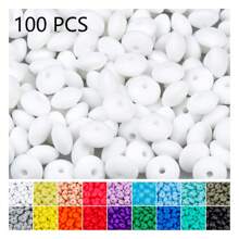 QYDCX Contas de lentilha de silicone faça você mesmo, 6/30/50/100/1800 peças, 12 mm, 30 cores, cordão faça você mesmo e contas acessórias