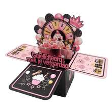 1pc Purple Pop-Up Birthday Card For 1st/10th/18th/21st/30th/40th/50th/60th/70th/80th Birthday, Includes Self-Adhesive Birthday Age, Greeting Note, And Envelope, Birthday Gift For Husband, Wife, Men, Women, 3D Pop-Up Birthday Card - Multicolor - View 7