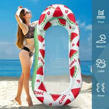 1 pieza Flotador inflable con forma de sandía de material PVC, adecuado para fiestas en la piscina