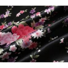 Women's Long Silk Robes Lightweight Long Satin Robes Full Length Sleepwear Dressing Gown - Black - View 5