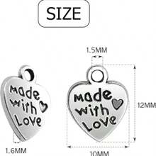 WGRXIRANYKM 50/100 Peças Pingente com Forma de Coração Talhado, DIY, Artesanato, Colar, Pulseira, Chaveiro, Achados para Fabricação de Joias