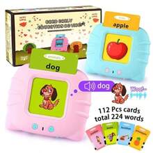 English And Portuguese Card Reader Electronic Toy For Kids 112 Cards Total 224 Words Educational - CARTINHO-ROSA - 查看 1