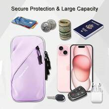 Correas de brazo para teléfono, pequeñas fundas cruzadas con banda para el brazo, se adapta a  y todos los teléfonos celulares, uso para correr, caminar, senderismo y ciclismo (tamaño grande, - Morado - Ver 3