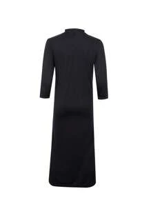 1 Stück schwarzes Priester-Kostüm für Erwachsene, Männer Geistlicher Minister Robe Horror Rollenspiel Outfit mit Kreuz für Halloween