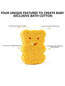 Baby Bath Sponge Children Exfoliating Brush Newborn Bathing Natural Wood Pulp Bath Sponge