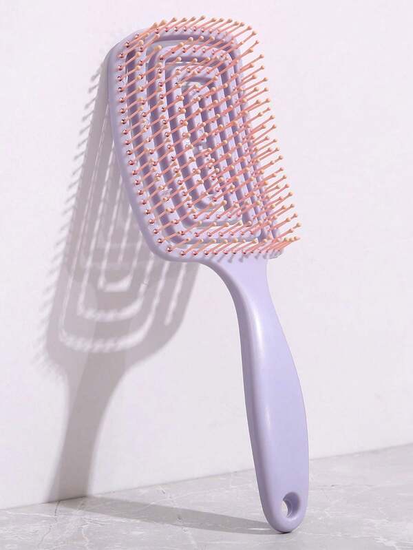 1 pièce Brosse à cheveux en forme de macaron pour le massage du cuir chevelu, convient pour les cheveux mouillés et secs, coiffage doux, peigne à cheveux, accessoire de beauté, indispensable pour les voyages, retour à l'école, indispensable pour les vacances, accessoire pour cheveux de femme, peigne, brosse à cheveux