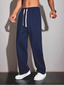 3 件套黑色、海军蓝、浅灰色时尚休闲运动裤男士抽绳腰部宽松运动裤，男士慢跑裤礼物 - 彩色 - 查看 9