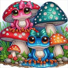 1 Set 5D DIY Diamond Painting Kit - Cartoon Frog/Tiger/Pattern Design, Partial Diamond Crystal Canvas, Suitable For Home Office Decor, Theme: Animal, Main Material: Canvas (11.8" X 11.8")