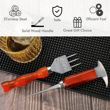 Et Of 2-7.24 Inch And 6.8Inch Stainless Steel Ice Crusher With Wood Handle' Japanese Style Ice Chipper Ideal For Bars And Home