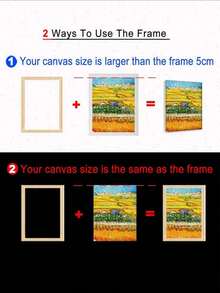 1 Set DIY Wooden Frame, Available Sizes: 30x40cm, 40x60cm, 50x70cm, Suitable For Oil Painting Canvas, Pine Wood Frame, Wall Art, Diamond Painting, Mortise And Tenon Structure Wooden Strips, Thicker Brushstrokes, Tensioned Wire Frame, Inner Frame For Practice, Home Decor Gift, Birthday & Graduation Gift - Pine - View 5