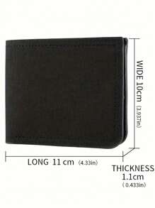 1pc Customizable Ultra-Thin Canvas Wallet - Ultra-Thin Multi-Function Card Holder In Black, Blue And Gray, Polyester Blend, Streetwear Style, Non-Washable - Ideal For Business And Everyday Use, Can Be Given As Gifts To Loved Ones, Girlfriends, Friends, And Parents