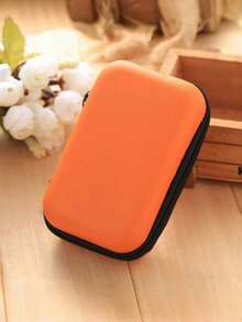 1/2 件波西米亚风格 EVA 耳机盒 - 紧凑型旅行收纳盒，可收纳耳机、充电器、电缆等，配有拉链封口、便携包支架、小袋、电子收纳盒、SD 卡、珠宝盒 - 彩色 - 查看 21