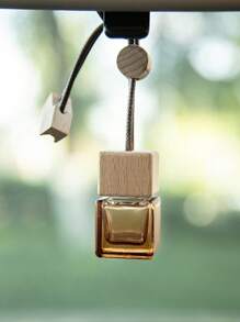 10pcs Customized Text Rectangular Glass Perfume Bottles, Square Shaped Car Fragrance Bottle Empty, Car Accessories