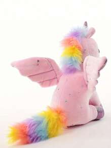 Peluche de unicornio mágico de 22 cm/8.66 pulgadas, lindo unicornio ángel, peluche de unicornio brillante, encantador peluche de unicornio con purpurina, peluche de unicornio soñador, animal de peluche con melena y cola arcoíris, regalo perfecto para cumpleaños, Pascua, Día de San Valentín, decoración del hogar