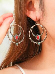 TopHanqi 13 Paar Vintage Bohemien Ohrring Set, geometrische personalisierte Tropfenöl-handgefertigte Quaste-Ohrringe mit Strass-Umwicklung, geeignet für täglichen Gebrauch, Partys, Street-Style, Geschenke, ganzjährig