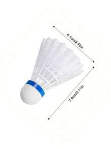 Set de 6 plumas de bádminton a prueba de viento - Elástico, resistente a la intemperie para entrenamiento deportivo al aire libre, Blanco/Amarillo