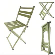 折疊露營凳 - 戶外折疊椅，便攜式金屬折疊長凳 | 折疊花園椅，金屬框架餐椅，適合露營、釣魚、徒步旅行的折疊金屬長凳。
