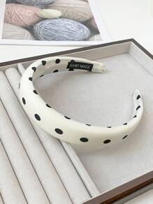 Diadema con estampado de lunares, un nuevo accesorio de cabello versátil para mujeres, un accesorio y diadema especial para lavarse la cara con una diadema de tela con parte superior de calavera